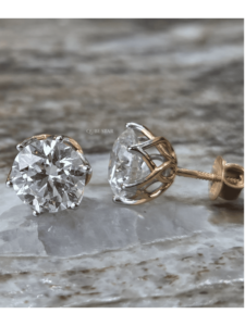 Pendientes Redondos de Diamantes Cultivados en Laboratorio de 5.15 Ct, Pendientes de Oro con Diseño Floral, Engaste de Puntas, Joyería Elegante y de Lujo, Regalo para Mujer - Product Image 2