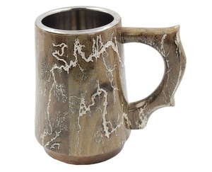 Chope à bière viking artisanale en bois poli, rustique, médiévale, écologique, gravée sur mesure, personnalisée, de collection - Product Image 3