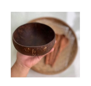 Bol décoratif fait à la main en coquille de noix de coco du Vietnam idéal pour les cadeaux et l'utilisation sur table - Product Image 1