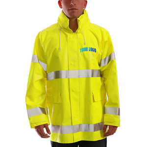 Chaqueta de Seguridad de Alta Visibilidad para Trabajo en Invierno, ANSI Clase 2, con LED Intermitente, Impermeable, de Algodón Reflectante, para Construcción - Product Image 1