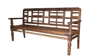 Antique Wooden <b>Bench</b> Mango Wood Garden <b>Bench</b> <b>Foldable</b> Outdoor Furniture - Product Image 2