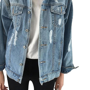 Chaqueta de mezclilla de punto estándar para invierno y otoño, personalizada, al por mayor, precio de fábrica, teñida lisa - Product Image 4