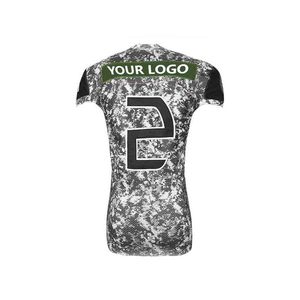 Camiseta de Fútbol Americano Personalizada para Hombre, Cuello en V, Manga Corta, Sublimada, Transpirable, de Malla, Verde y Amarilla, Ropa Deportiva de Equipo - Product Image 6