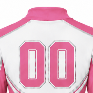 Pink <b>White</b> Sublimated Cheer <b>Long</b> Sleeve Uniform Set Pleated <b>Skirt</b> Team Athletic Sportswear Training Practice Performance - Product Image 6