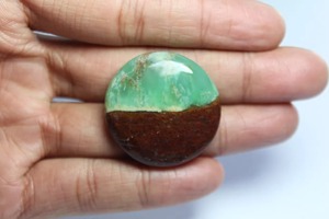 Pendentif en Chrysoprase Naturelle de Haute Qualité, Cabochon Bio de Qualité Supérieure, Effet Œil de Chat, Non Encapsulé (pour encapsulation ou huile) - Product Image 3