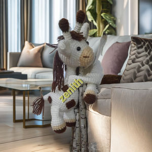 Handmade Boho Home Decor Crochet Giraffe <b>Curtain</b> <b>Holder</b> - Product Image 2