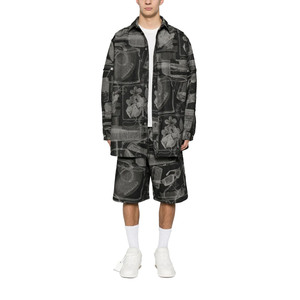 Camiseta Negra de Verano para Hombre, Transpirable, Corte Holgado, Diseño Urbano, Estampado Artístico Monocromático - Product Image 2