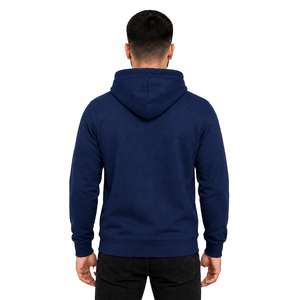 Sweat-shirt à capuche bleu marine pour homme, coupe classique, logo brodé, sweat-shirt en polaire décontracté, imperméable, polyester, hiver - Product Image 4