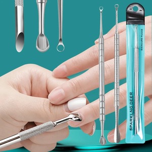 BAfa Nuevo Empujador de Cutículas Cuadrado de Acero Inoxidable de Doble Punta Reutilizable, Herramienta Espátula para Manicura y Remover Uñas BSI-NP-8951 - Product Image 1