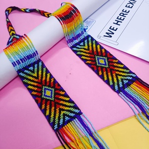 สร้อยคอประดับมุกเทียมทำมือ ลายดอกไม้และเรขาคณิต สีฟ้าเขียว สไตล์ชาติพันธุ์ เหมาะสำหรับเป็นของขวัญสำหรับผู้หญิง - Product Image 4