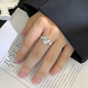 Trendy 4 Carats Heart Shape Moissanite 18K White Gold <b>Fine</b> Jewelry Women's Romantic Solitaire <b>Ring</b> for Anniversary Engagement - Product Image 1