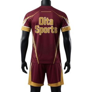 Ensemble d'uniformes de lacrosse unisexe bordeaux et or sublimés, vêtements de sport légers en polyester réversibles pour l'entraînement d'équipe - Product Image 2