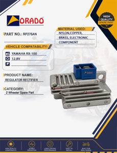 เรกูเลเตอร์เร็กติไฟเออร์ ยามาฮ่า RX 100 12.8V คุณภาพส่งออก สำหรับอะไหล่รถจักรยานยนต์สองล้อ อินเดีย ออราโด - Product Image 5