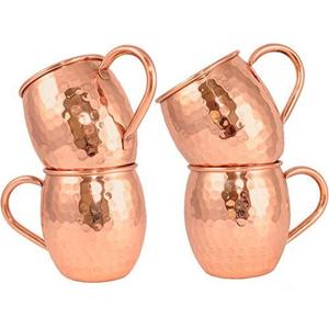 Taza de Acero Inoxidable Martillado de Calidad Creativa con Acabado Cobre y Asa Dorada, Diseño Moderno Ecológico, Set de Regalo para Bodas - Product Image 5