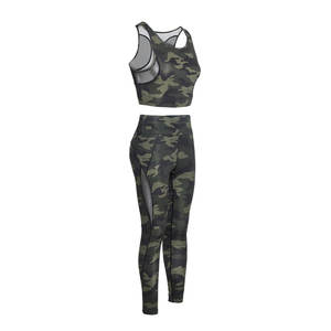 Conjunto de Yoga de Dos Piezas para Mujer, de Alta Calidad, Sólido, Transpirable y Ecológico, en Spandex/Poliéster, con Leggings y Sujetador Deportivo - Product Image 4