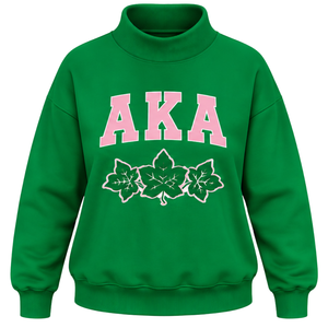 Sudadera Moderna Verde con Cuello Alto para Mujer, Bordado Personalizado con Letras Rosas, Suave y Cómoda, para Eventos de Hermandades - Product Image 1