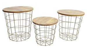 Mesa de Centro Moderna de Alta Calidad con Cubierta de Aluminio y Diseño de Alambre Metálico para Sala de Estar, Oficina o Comedor IHA IHAT111 - Product Image 2
