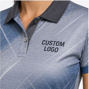 Polo Personalizado para Mujer en Gris Azulado con Línea Diagonal, de Secado Rápido, Transpirable, Manga Corta, Uniforme de Golf de Alto Rendimiento WPS-0799 - Product Image 6