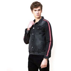 Veste en jean pour homme en coton 100% avec design personnalisé, couleur unie, veste en jean décontractée pour homme avec logo personnalisé - Product Image 3