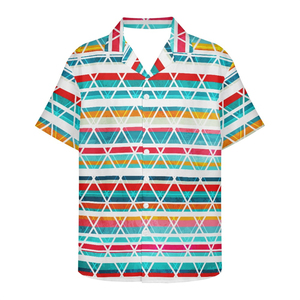Chemise d'été pour homme en polyester/coton respirant, imprimé floral, manches courtes, style hawaïen, vêtements de plage d'été - Product Image 5