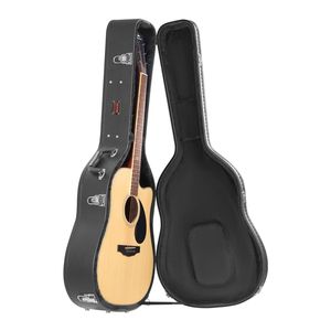 Custodia rigida per chitarra acustica a forma di zucca 43.31 con chiusura a chiave, imbottitura in PVC e rivestimento morbido per la protezione dell'strumento musicale - Product Image 1