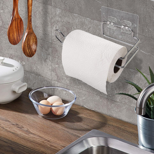 Porte-papier toilette mural moderne en acier inoxydable avec couvercle, support de rouleau de papier hygiénique sans perçage pour salle de bain - Product Image 6