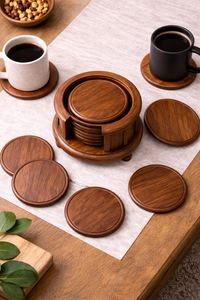 Kitchen Supplies Custom Wood <b>coaster</b> Wooden Dink <b>coaster</b> Wooden Style Table <b>coaster</b> Round Heat Resistant <b>Drink</b> Mats - Product Image 4
