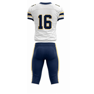 Conjunto de Uniforme de Fútbol Americano para Hombre, Color Blanco y Azul Marino, Número 16, Cuello en V, Manga Corta, Transpirable, Pantalones con Cordón Ajustable, Lexon Industries - Product Image 5