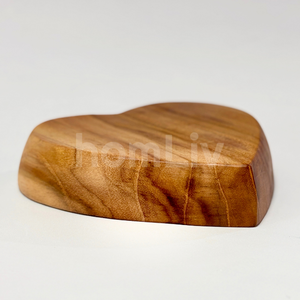 Plateau en teck naturel écologique OEM, mini-assiette durable, sans peinture ni vernis, halal, plateau en forme de cœur personnalisé - Product Image 4