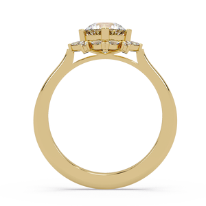 Anillo de compromiso con diseño floral de moda, oro puro de 14K, diamante cultivado en laboratorio de corte redondo de 1.00ct, certificado IGI, joyería nupcial para mujer - Product Image 4