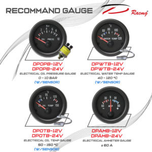 52mm universel 24V VDC 50 ~ 150C plaque frontale noire pour compteur automatique nouvelle lentille plate étanche jante jauge de température d'huile IP65 étanche pour - Product Image 6