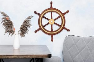Volante de Barco de Madera Náutico Premium Hecho a Mano, Decoración de Pared de Estilo Marítimo Vintage, Volante de Navegación para Decoración del Hogar u Oficina - Product Image 5