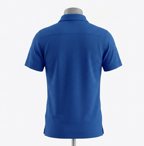 Men's Blue Polo Shirt Short Sleeve Turn-<b>down</b> Collar Regular Fit Breathable Solid Color All Seasons - Product Image 2
