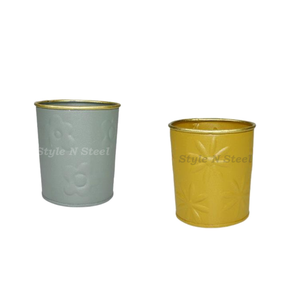 Jardinière Moderne Classique Multi-usages en Fer Peint à la Poudre, Design Floral, Durable, pour Extérieur et Intérieur, avec Drainage - Product Image 3
