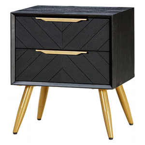 Table de chevet élégante en bois de la collection GALAXY, 2 tiroirs, meuble de rangement moderne pour chambre à coucher - Product Image 3