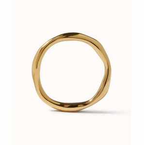 Brazalete Moderno Minimalista de Latón Grande de MS Handicraft, con Medalla Tallada, Varios Tamaños, Acabado en Latón Intenso, Diseño Floral - Product Image 3