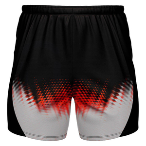 Shorts en satin uni pour homme, taille mi-haute, fermeture élastique, style décontracté, tissu tissé noir - Product Image 1
