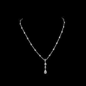 สร้อยคอเพชรทรงหยดน้ำเพาะเลี้ยงในห้องปฏิบัติการ ทอง 10K 14K 18K เงิน 925 935 เครื่องประดับชั้นดีสำหรับผู้หญิง ของขวัญวันครบรอบและวันแต่งงาน - Product Image 1