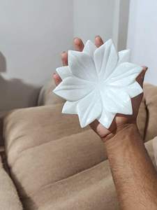 White Marble Lotus Bowl Decorative Scallop Marble Plate for Table Fruit Bowl <b>Ring</b> <b>Dish</b> Jewelry Holder Floral Vintage Marble - Product Image 5