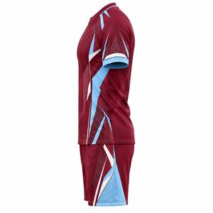 Ensemble d'uniformes de football pour hommes, maillot et short de football par sublimation, respirant, imperméable, 100% polyester, kit sportif d'équipe - Product Image 5