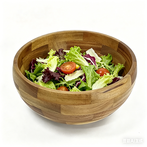 Juego de Ensaladera de Madera Estilo Americano Hecho a Mano con Cucharas de Servir Esmaltadas, Ecológico y Apto para Lavavajillas, Ideal para Bodas, Fiestas y Ensaladas - Product Image 6