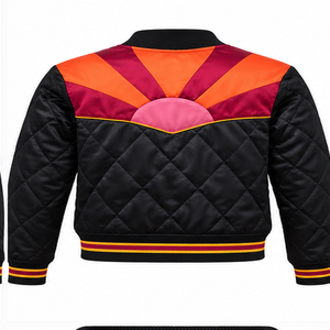 Chaqueta Bomber Personalizada de Estilo Urbano, Chaqueta Varsity Acolchada de Satén, Chaqueta Clásica Ligera Unisex con Cierre, Ropa Exterior de Marca Privada - Product Image 6