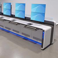 Console de travail réglable en hauteur, poste de travail assis-debout, bureau de dispatching, table de centre de commande, mobilier de salle de contrôle