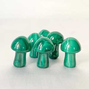 Sculpture de champignon en malachite naturelle verte rayée, cristal de guérison pour Reiki, Feng Shui, décoration, vente en gros - Product Image 1