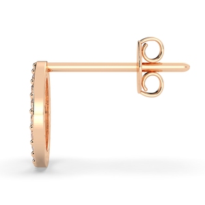 REYES Pendientes personalizados de oro rosa de 14 quilates con corte redondo y moissanita de 0,28 quilates para mujer, regalo de aniversario de boda, joyería - Product Image 4
