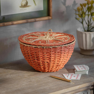 Cesta de Mimbre con Tapa Woodleigh Hecha a Mano, Cesta de Almacenamiento de Mimbre con Tapa, Organizador Decorativo para el Hogar, Venta al por Mayor - Product Image 1