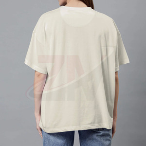 Camiseta de Cuello Redondo Extra Grande Personalizada para Mujer, Manga Corta, Corte Holgado, Color Sólido, Algodón Jersey, Ropa Casual de Primavera/Verano - Product Image 4