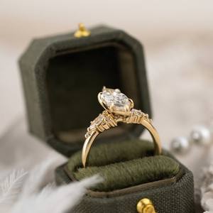 Anillo de Compromiso de Lujo con Diamante Cultivado en Laboratorio de Corte Marquesa de 2.00 Ct E/VVS2, Oro Amarillo de 10K, 14K, 18K, Anillo de Novia Vintage, Anillo de Boda Personalizado - Product Image 6