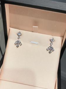 14K White Gold Lab Grown Diamond Princess <b>Drop</b> Earrings Classic Diamond Dangle Earrings for Women Fine Jewelry Style - Product Image 6