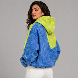 Sweat à capuche délavé pour femme, collection hiver, avec logo frontal, décontracté, doublé, 100 % coton, coupe confortable, tissu polaire respirant, coutures durables - Product Image 2